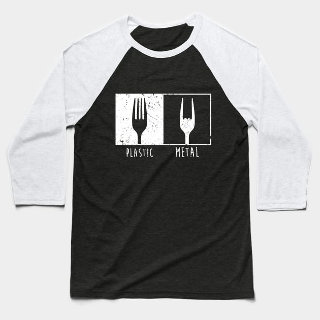 Metal Fork Baseball T-Shirt by ManuelDA